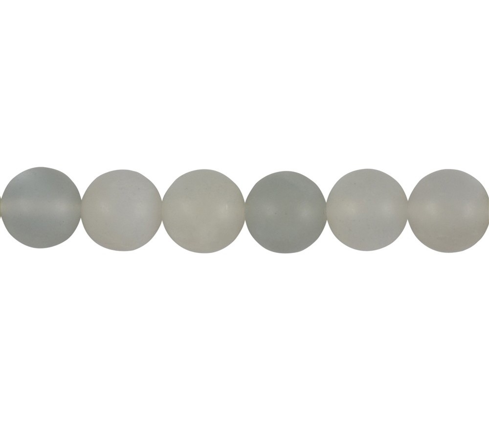 Heilstein & Edelstein-Strang - Kugeln, Mondstein (silbergrau), matt, 12mm (38 cm)