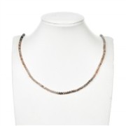 Heilstein & Edelstein-Strang - Kugeln, Mondstein (braun/bunt), facettiert, 03mm