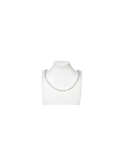 Heilstein & Edelstein-Strang - Würfel, Mondstein (weiß), facettiert, 04mm