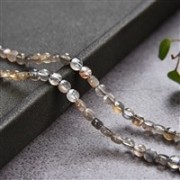 Heilstein & Edelstein-Strang - Scheibe/Coin, Mondstein (dunkel), facettiert, 04mm