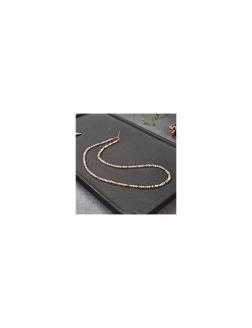 Heilstein & Edelstein-Strang - Button/Disc, Mondstein, facettiert, 02 x 03mm