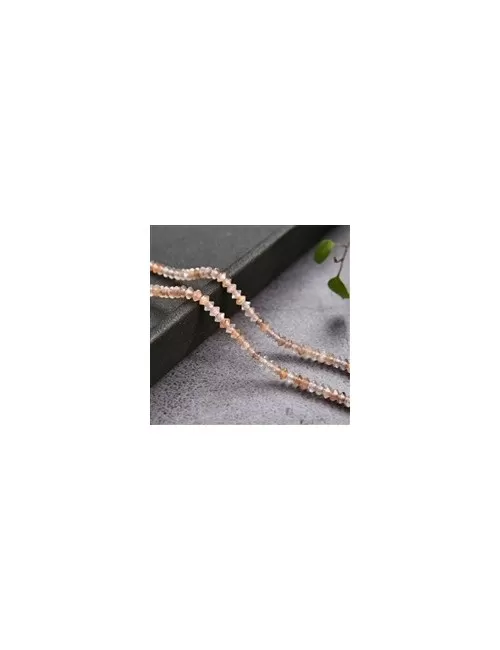 Heilstein & Edelstein-Strang - Button/Disc, Mondstein, facettiert, 02 x 03mm