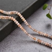 Heilstein & Edelstein-Strang - Button/Disc, Mondstein, facettiert, 02 x 03mm