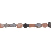 Heilstein & Edelstein-Strang - Nuggets, Mondstein (bunt), facettiert, 12 x 10mm