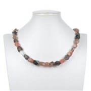 Heilstein & Edelstein-Strang - Nuggets, Mondstein (bunt), facettiert, 14 x 10mm