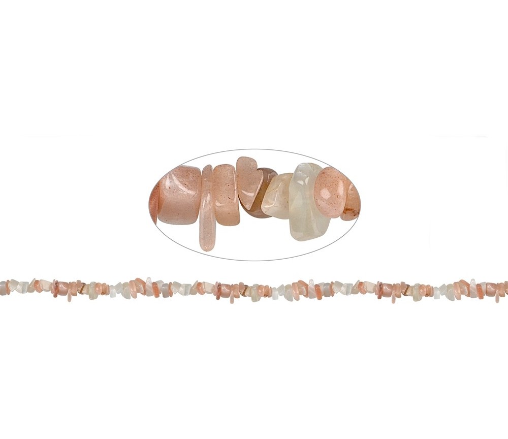 Heilstein & Edelstein-Strang - Splitter, Mondstein (bunt), 01-03 x 03-08mm (88cm)