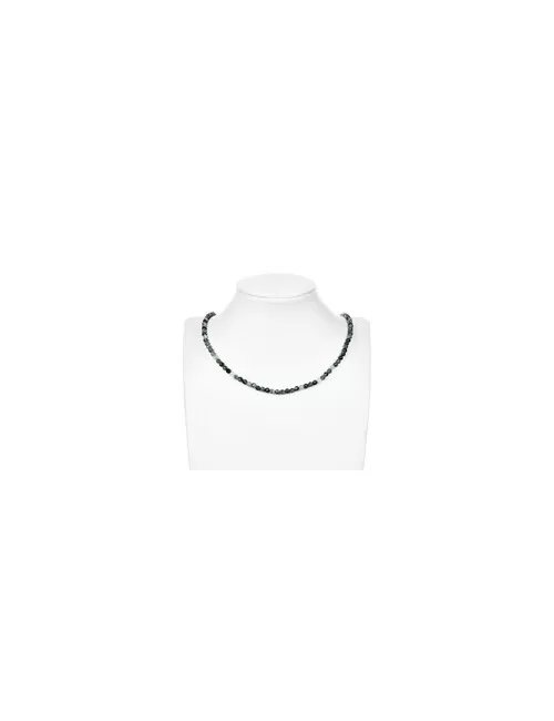 Heilstein & Edelstein-Strang - Kugeln, Moosachat, facettiert, 04mm