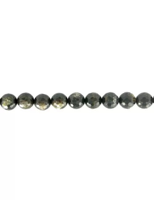 Heilstein & Edelstein-Strang - Kugeln, Muskovit-Glimmer (stab.), facettiert, 10mm