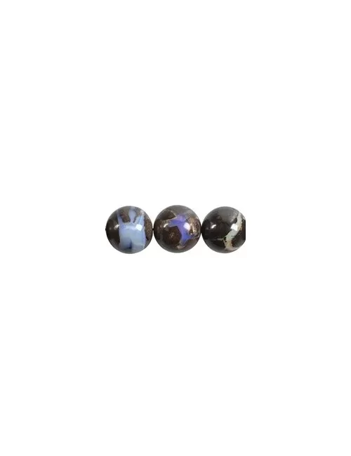 Heilstein & Edelstein-Strang - Kugeln, Boulder-Opal, 19,5 - 25mm, Unikat Nr. 05
