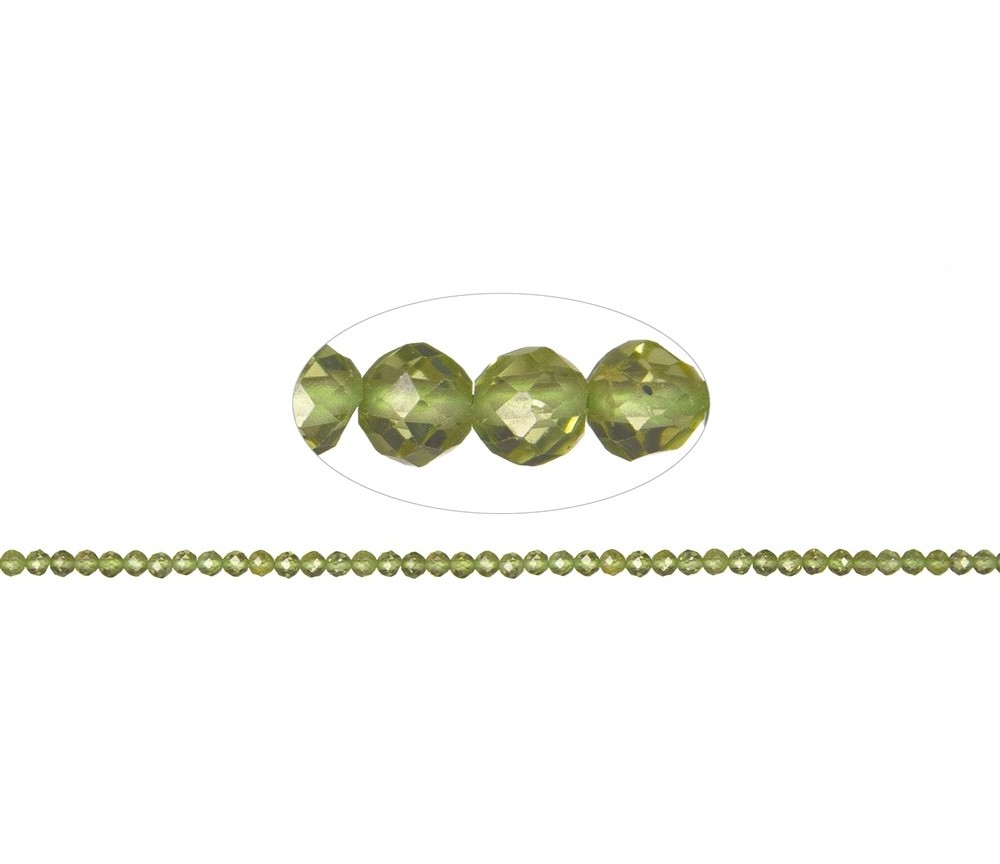 Heilstein & Edelstein-Strang - Kugeln, Peridot A, 04mm, facettiert (39cm)