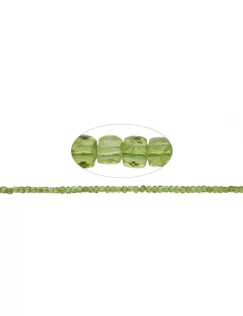 Heilstein & Edelstein-Strang - Würfel, Peridot, facettiert, 04mm (39cm)