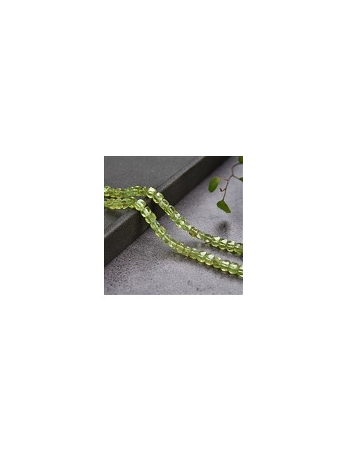 Heilstein & Edelstein-Strang - Würfel, Peridot, facettiert, 04mm (39cm)