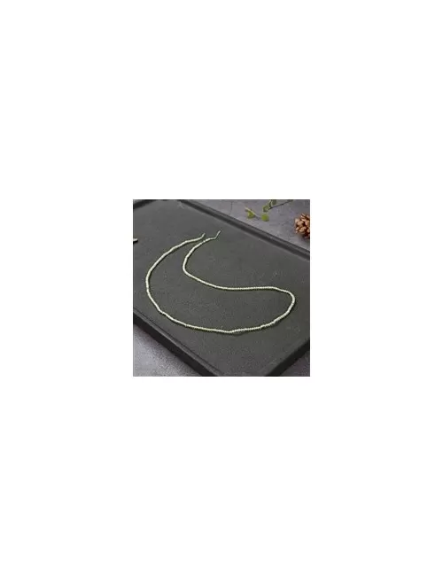 Heilstein & Edelstein-Strang - Button/Disc, Peridot, facettiert, 01 x 02mm (33cm)