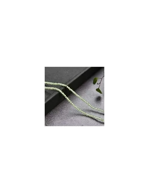 Heilstein & Edelstein-Strang - Button/Disc, Peridot, facettiert, 01 x 02mm (33cm)