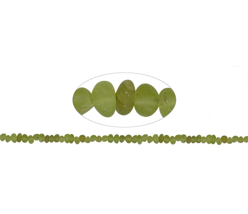 Heilstein & Edelstein-Strang - Trommelsteine, Peridot A, matt, 04 x 07mm