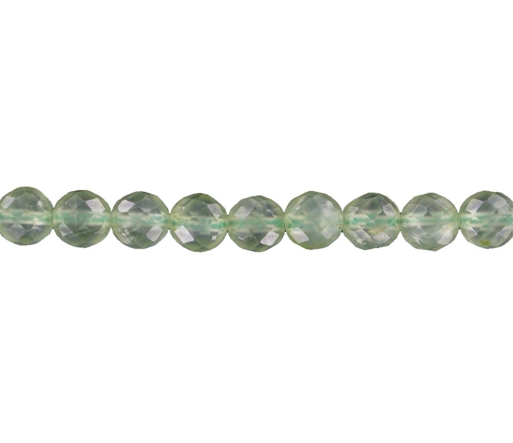 Heilstein & Edelstein-Strang - Kugeln, Prehnit A, facettiert, 06mm