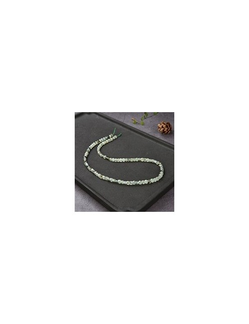 Heilstein & Edelstein-Strang - Würfel, Prehnit, facettiert, 04mm