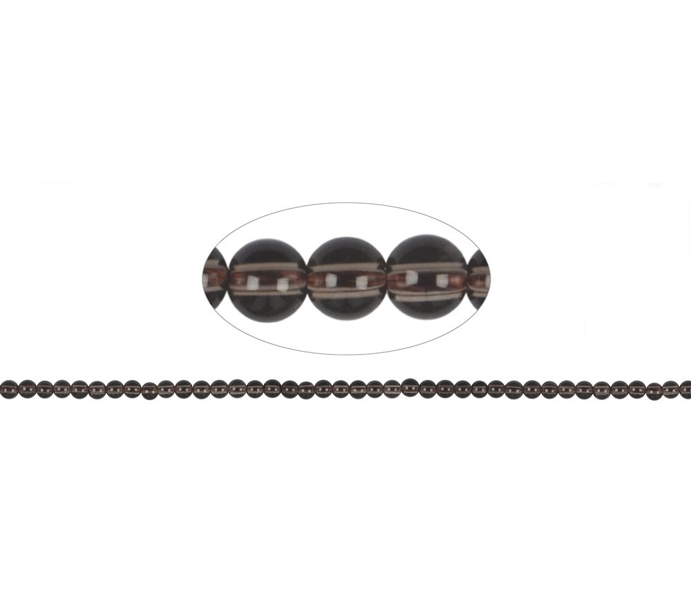 Heilstein & Edelstein-Strang - Kugeln, Rauchquarz, 04mm