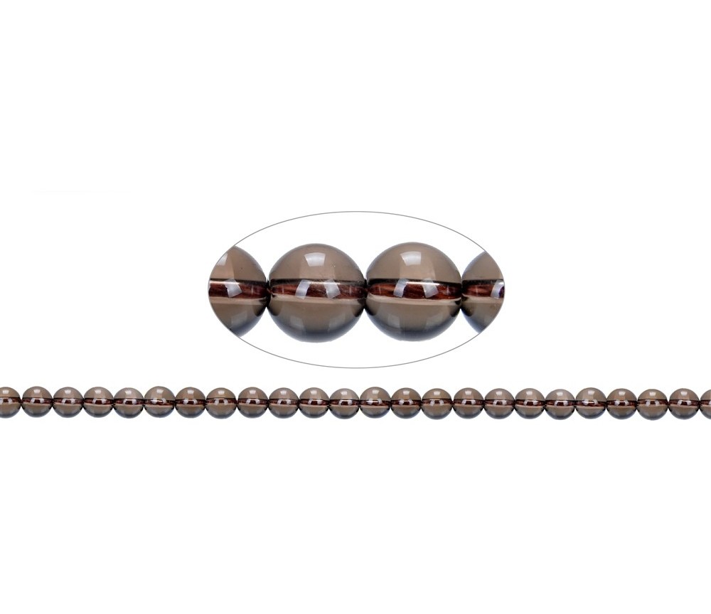 Heilstein & Edelstein-Strang - Kugeln, Rauchquarz, 08mm