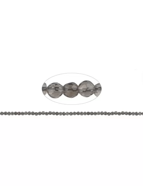 Heilstein & Edelstein-Strang - Kugeln, Rauchquarz, facettiert, 03mm