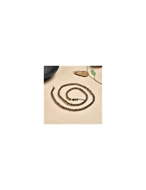 Heilstein & Edelstein-Strang - Kugeln, Rauchquarz, facettiert, 03mm