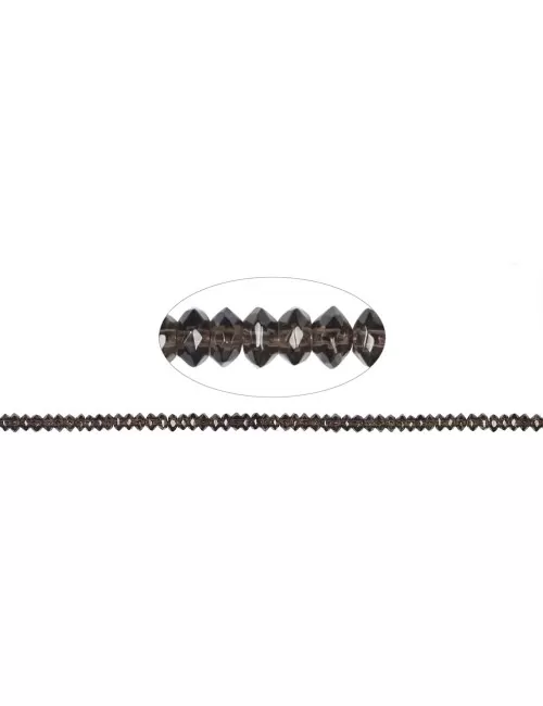 Heilstein & Edelstein-Strang - Button, Rauchquarz, facettiert, 06mm