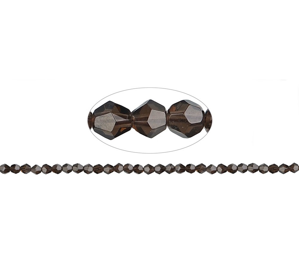 Heilstein & Edelstein-Strang - Spindel, Rauchquarz, facettiert, 06mm