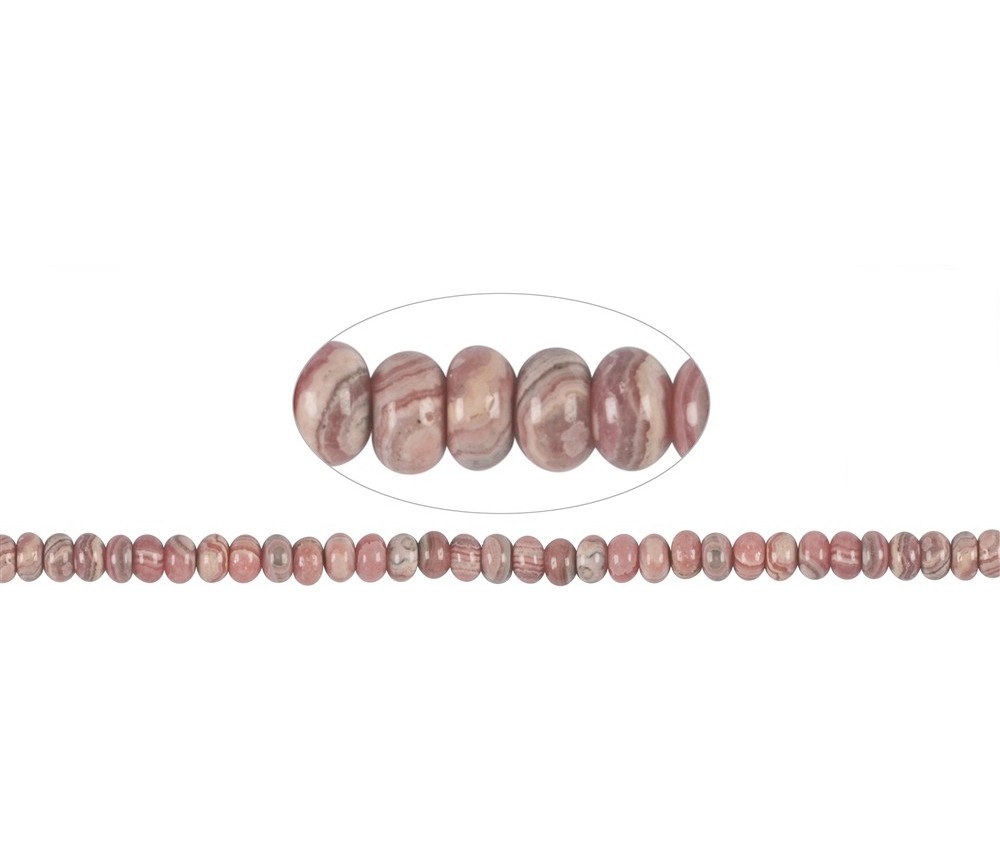 Heilstein & Edelstein-Strang - Button, Rhodochrosit B, 04-05 x 08mm