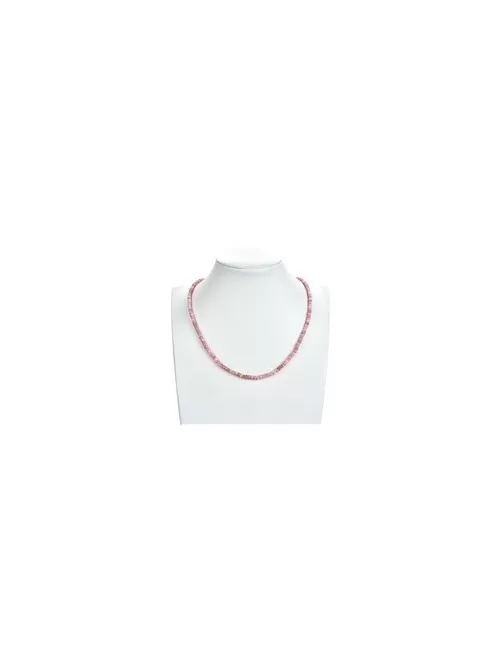 Heilstein & Edelstein-Strang - Button, Rhodochrosit, facettiert, 02-03 x 04mm