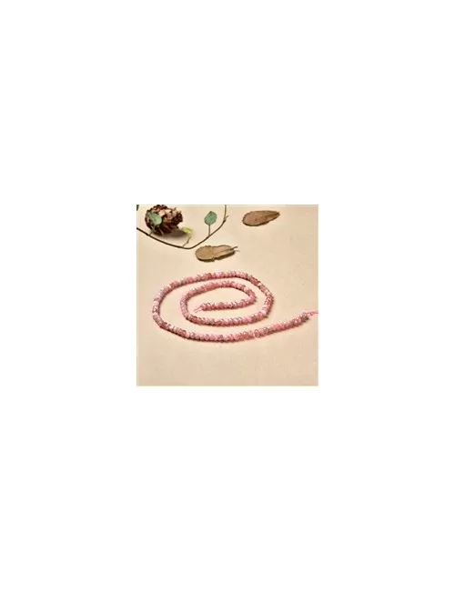 Heilstein & Edelstein-Strang - Button, Rhodochrosit, facettiert, 02-03 x 04mm