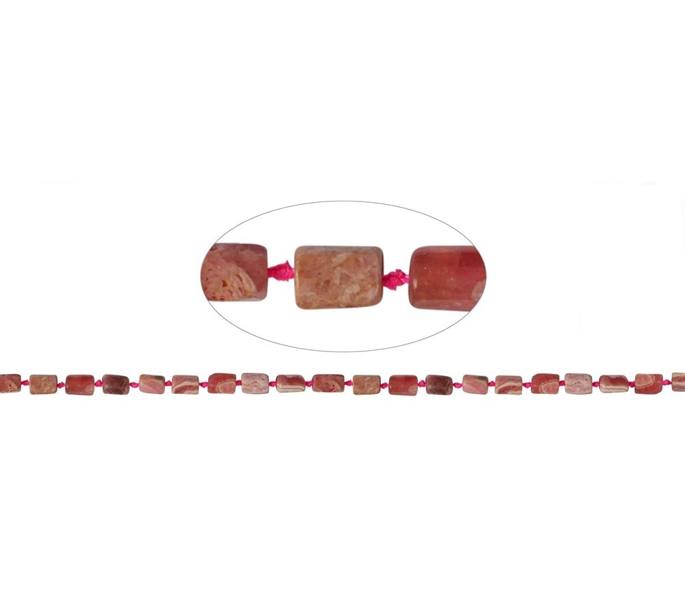 Heilstein & Edelstein-Strang - Zylinder, Rhodochrosit, facettiert, 08-10 x 05-06mm (42cm)