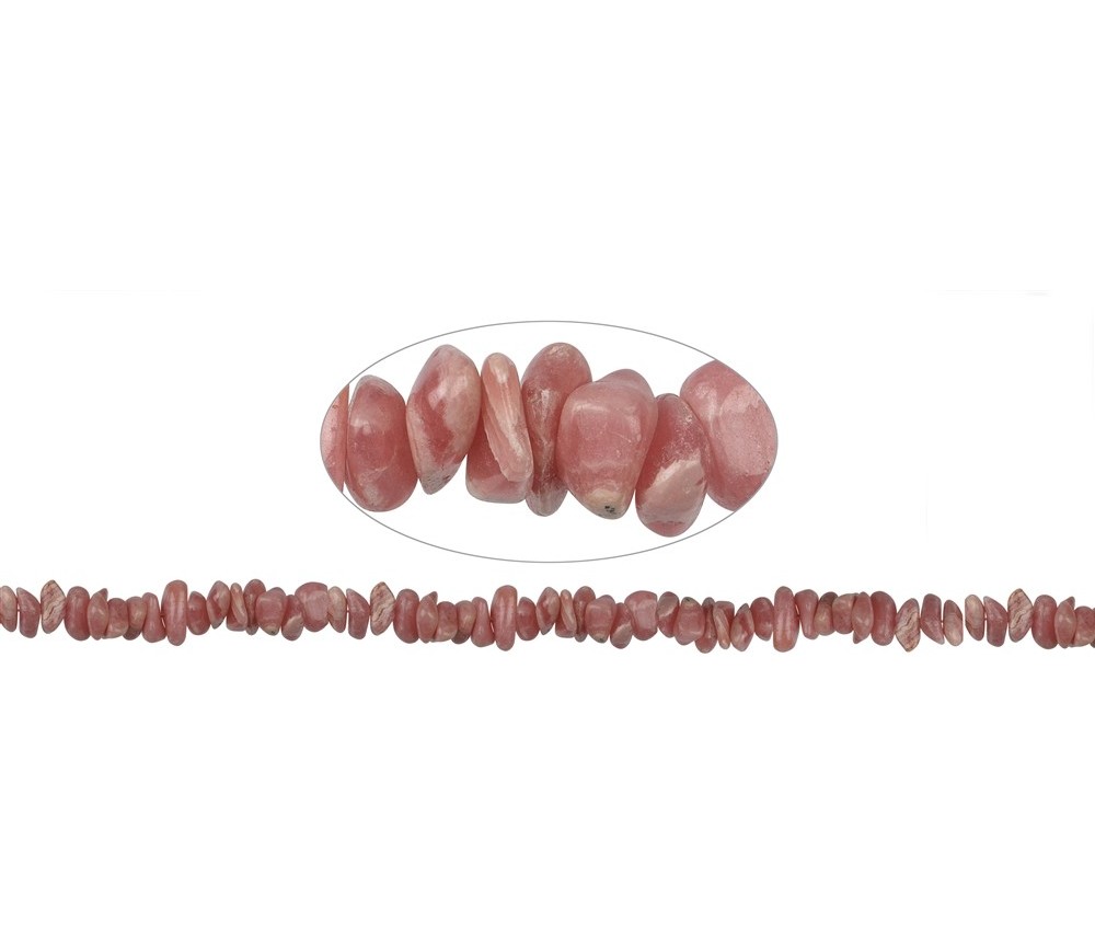 Heilstein & Edelstein-Strang - Splitter rundlich, Rhodochrosit, 04-08 x 08-15mm