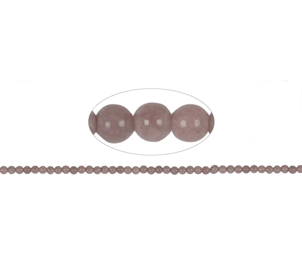 Heilstein & Edelstein-Strang - Kugeln, Rhodonit, 04mm