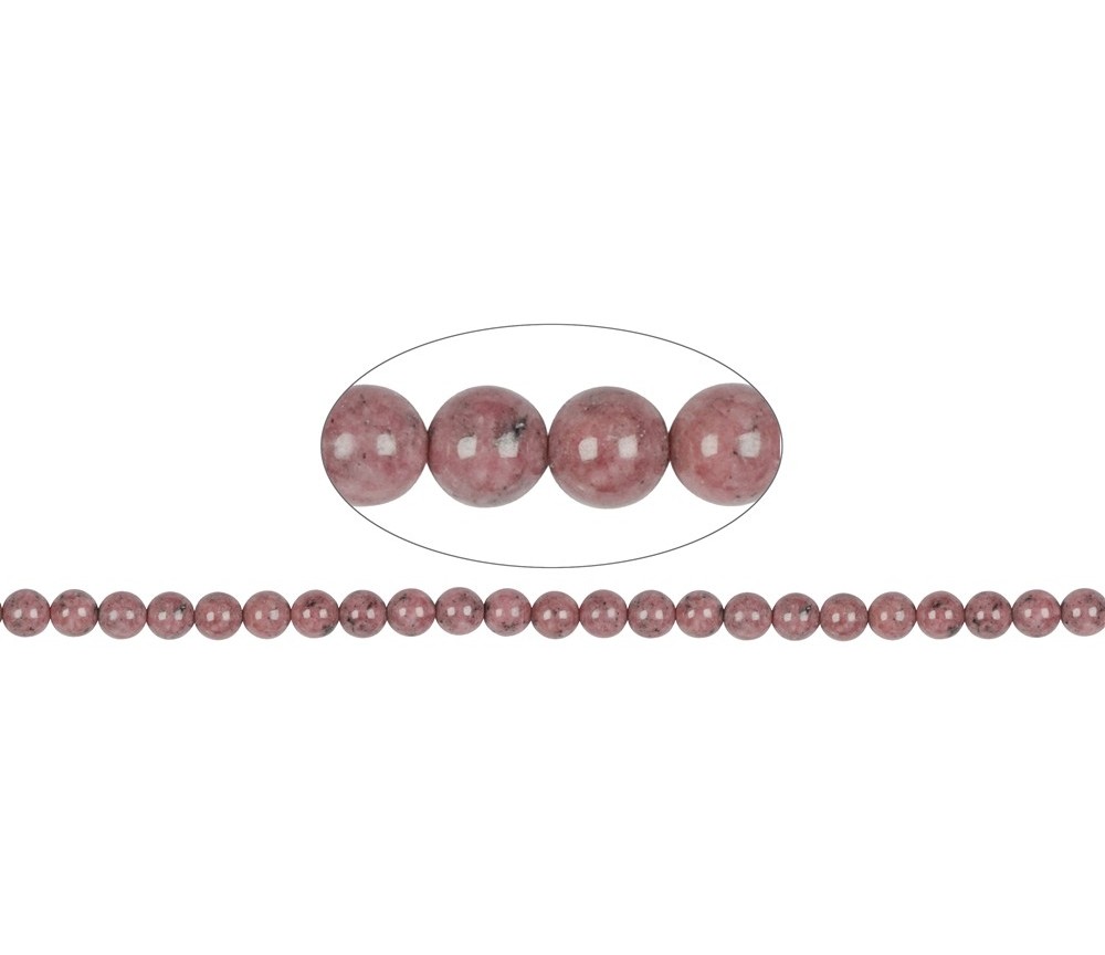 Heilstein & Edelstein-Strang - Kugeln, Rhodonit, 08mm