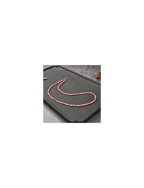 Heilstein & Edelstein-Strang - Kugeln, Rhodonit, facettiert, 03mm (39cm)