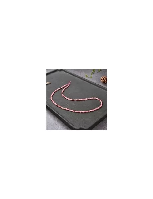Heilstein & Edelstein-Strang - Kugeln, Rhodonit, facettiert, 03mm (39cm)