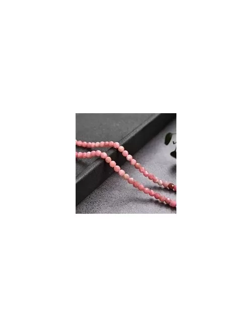 Heilstein & Edelstein-Strang - Kugeln, Rhodonit, facettiert, 03mm (39cm)