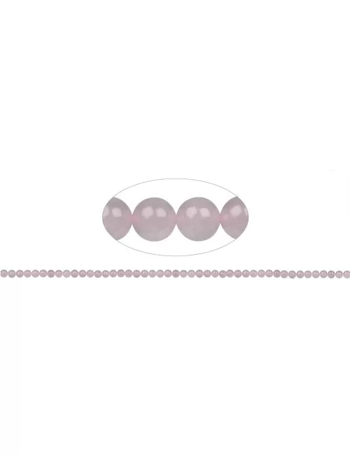 Heilstein & Edelstein-Strang - Kugeln, Rosenquarz, 02mm