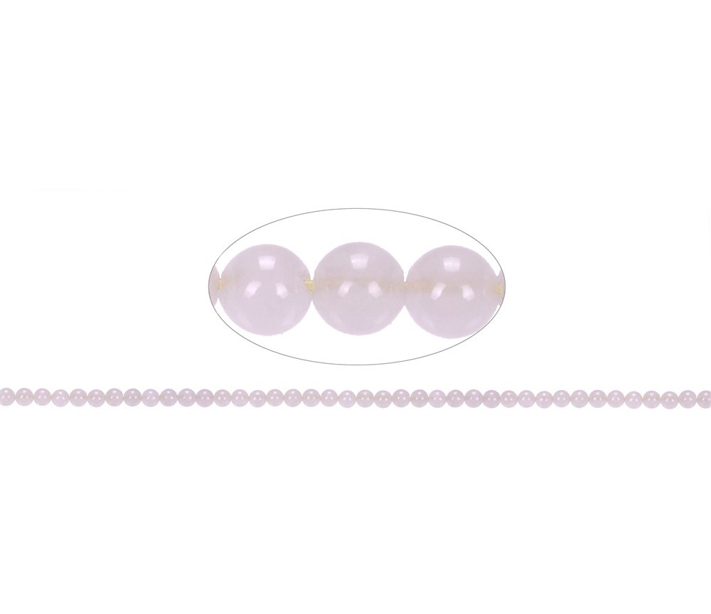 Heilstein & Edelstein-Strang - Kugeln, Rosenquarz, 04mm