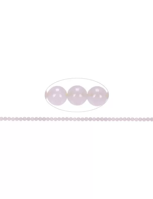 Heilstein & Edelstein-Strang - Kugeln, Rosenquarz, 04mm