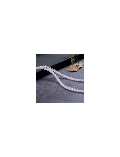 Heilstein & Edelstein-Strang - Kugeln, Rosenquarz, 04mm