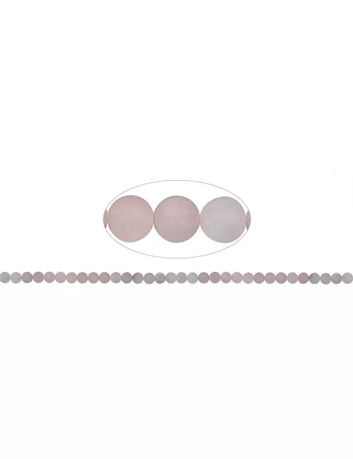 Heilstein & Edelstein-Strang - Kugeln, Rosenquarz, matt, 06mm (39 cm)