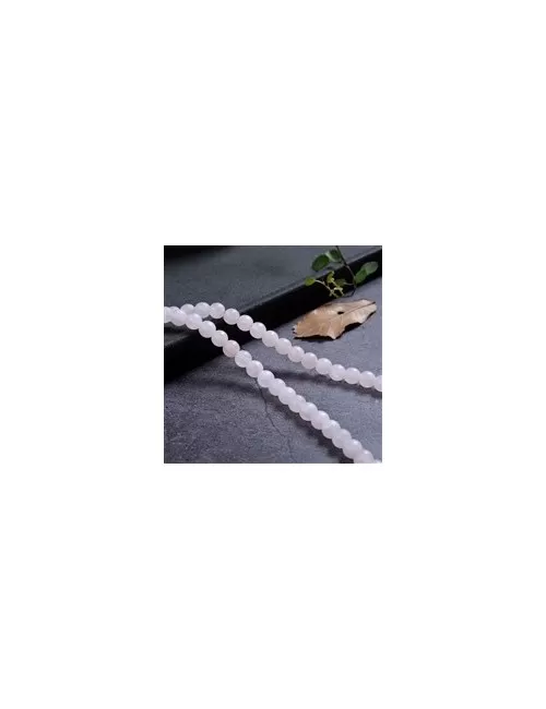 Heilstein & Edelstein-Strang - Kugeln, Rosenquarz, matt, 06mm (39 cm)
