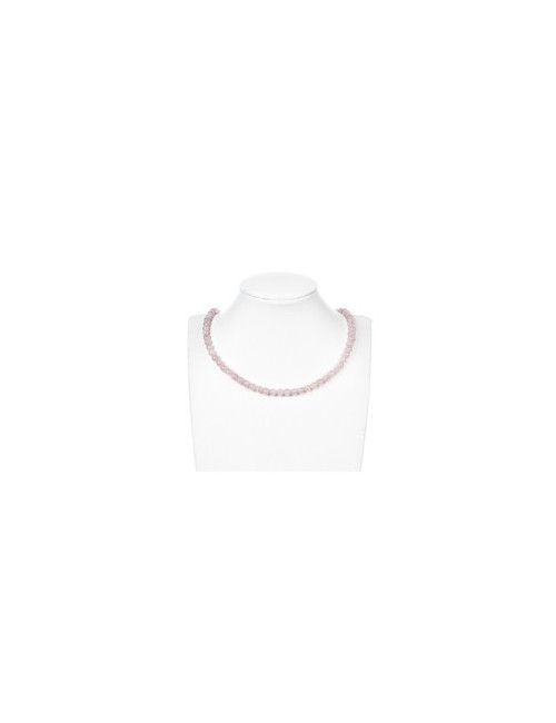 Heilstein & Edelstein-Strang - Kugeln, Rosenquarz A+ (semi-transparent), 06mm (ca.)