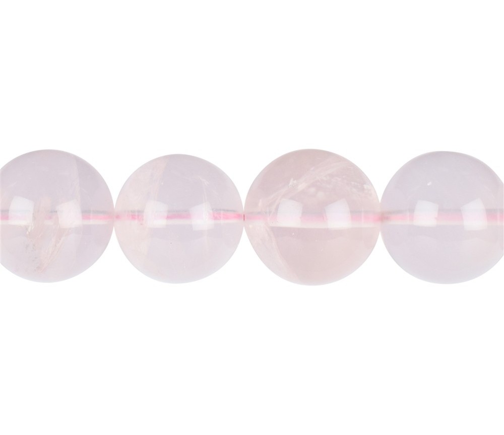 Heilstein & Edelstein-Strang - Kugeln, Rosenquarz, 20mm