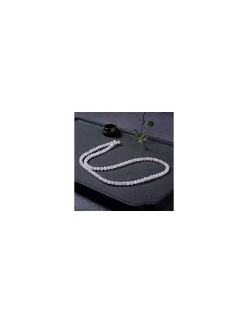 Heilstein & Edelstein-Strang - Kugeln, Rosenquarz, facettiert, 04mm