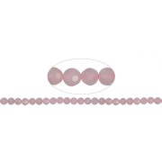 Heilstein & Edelstein-Strang - Kugeln Fenster, Rosenquarz A, 08mm