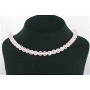 Heilstein & Edelstein-Strang - Kugeln Fenster, Rosenquarz A, 08mm