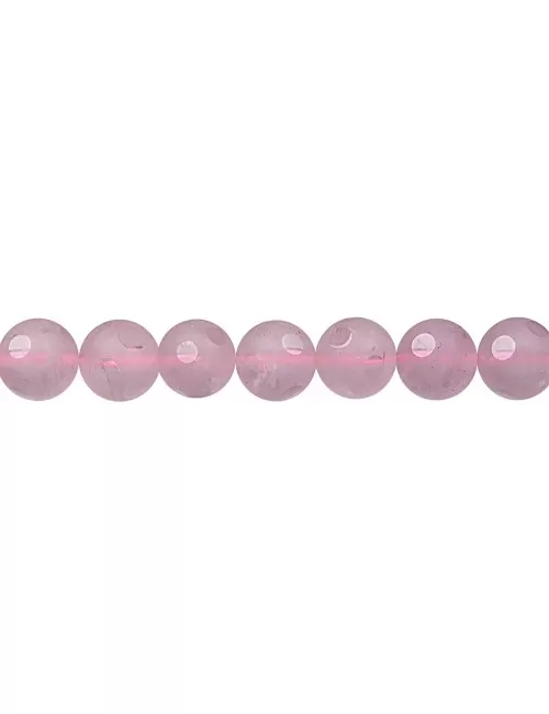 Heilstein & Edelstein-Strang - Kugeln Fenster, Rosenquarz A, 10mm