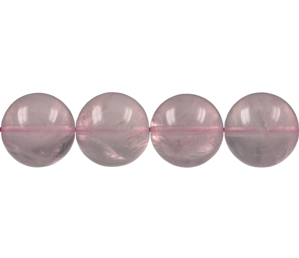 Heilstein & Edelstein-Strang - Kugeln, Rosenquarz A, 15-16mm